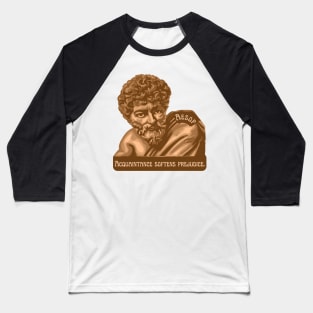 Aesop Portrait and Quote Baseball T-Shirt